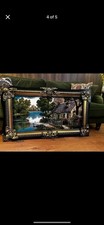large green vintage ornate picture frame/mirror jungle nature image wall art