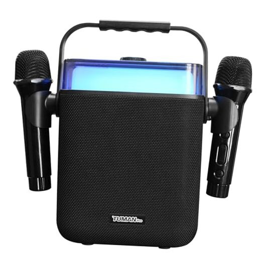 Portable 4800mAh Karaoke Machine with 2 Wireless Microphones