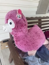 Peek A Boo Toys Llama Alpaca Plush Stuffed Animal 17" Pink Soft Preowned