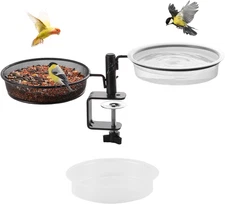 Deck Bird Feeders Platform Bird Feeder Deck Mount Bird Bath Spa for Dual Use Dec