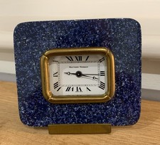 Matthew Norman Lapis Lazuli Desk Clock Swiss Made