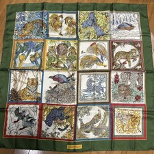 Salvatore Ferragamo Animal Print Silk Scarf 87cm from Japan