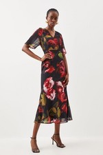 Karen Millen A-Line Maxi Dress UK10 in Multi RRP £99