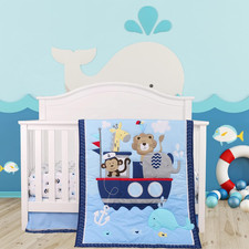 Crib Bedding Set for Boys 3Piece Nautical Nursery Bedding Crib Sets for Boys Inc