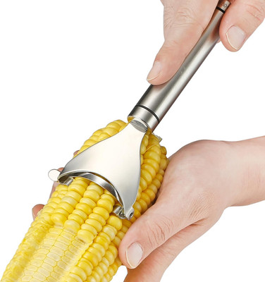 Stainless Steel Corn Peeler and Cob Stripper Kitchen Tool for Quick Kernels Remo