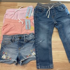 4pc Toddler Girl Bottoms Bundle Cat  Jack Shorts Jumping Beans Jeans Size 3T