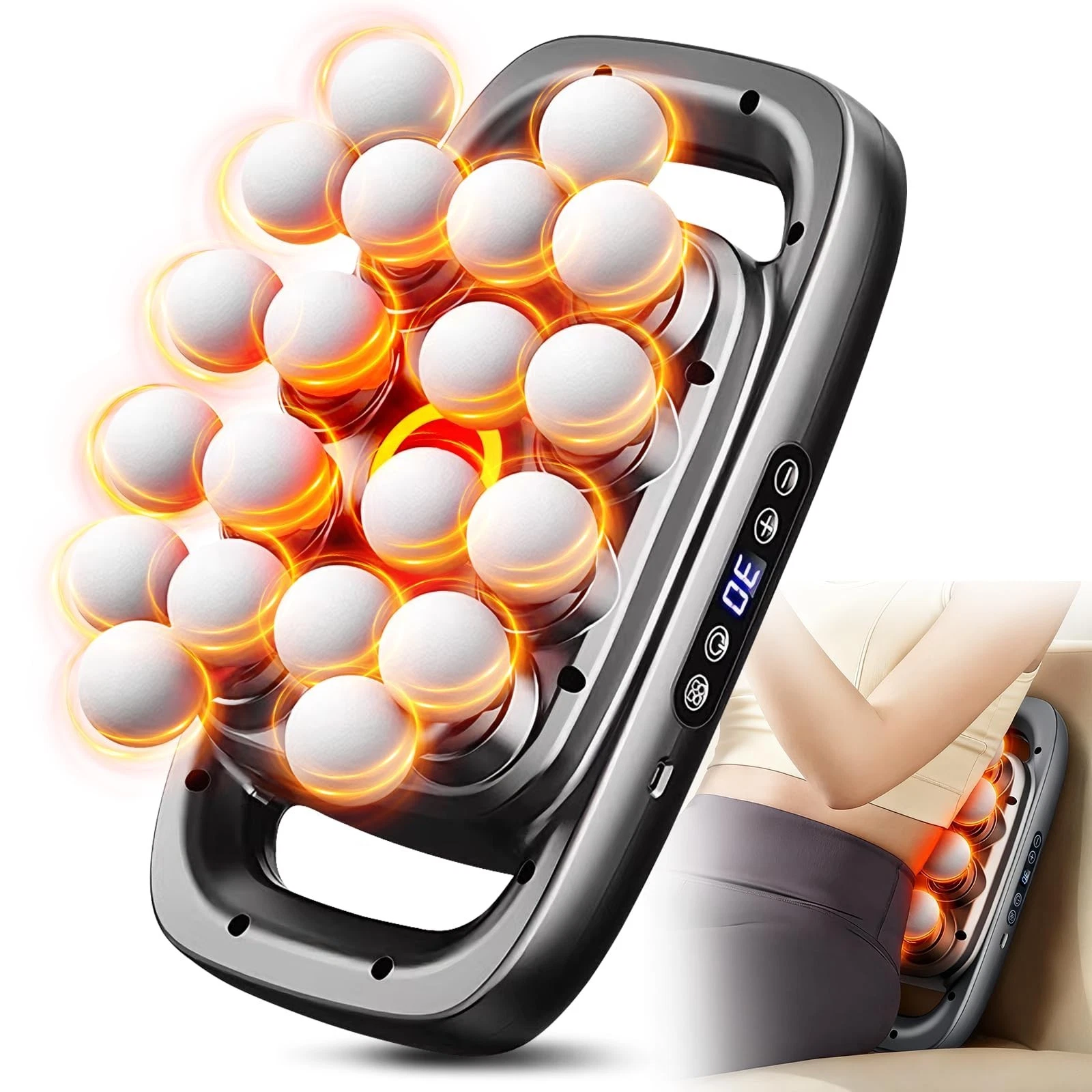20 Head Massage Gun Deep Tissue with 3 Modes & 30 Levels, Percussion Multi-He...