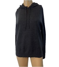 Banana Republic Italian 100% Merino Wool Blend Sweater Grey Hoodie Pullover Sz S