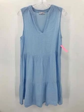 Pre-Owned Michael Stars Blue Size Small Shift Knee Length Sleeveless Dress