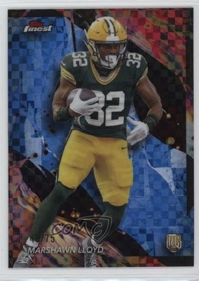 2024 Topps Finest Blue Checkerboard Refractor 40/75 Marshawn Lloyd Rookie RC 0c3
