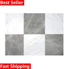 Chris Loves Julia 12x12 Peel Stick Floor Tiles - Marble Finish Easy Install