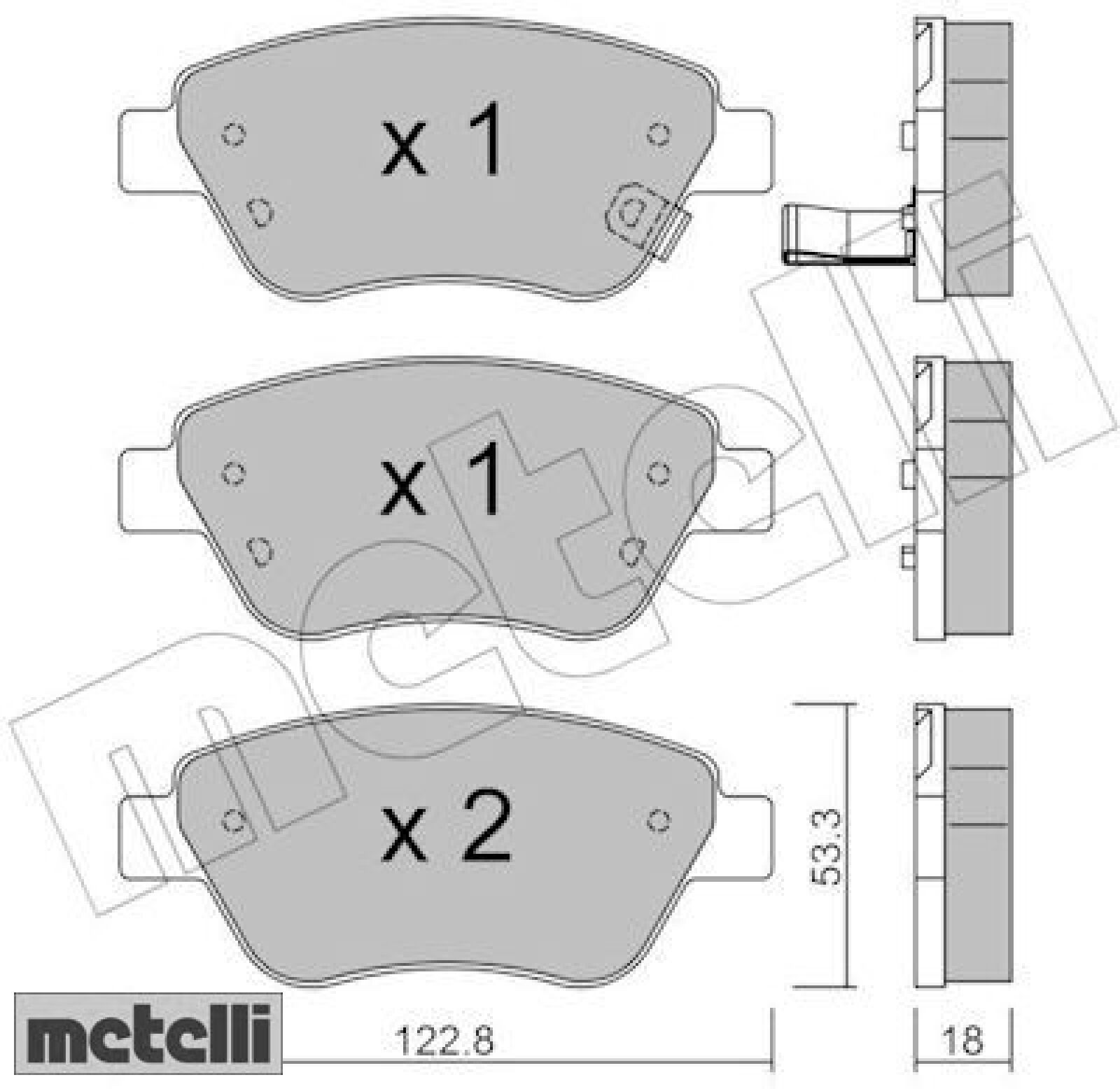 metelli 22-0321-2 Bremsbelagsatz für Scheibenbremse Bremsbelagsatz für Opel