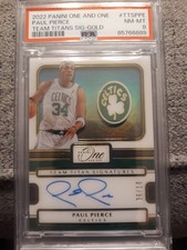 2022 PANINI ONE AND ONE PAUL PIERCE TEAM TITANS SIGNATURE GOLD/10. PSA 8!!!