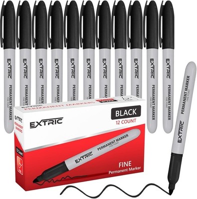 Sharpie Permanent Markers, Ultra Fine Point, Black, 12 Count New