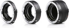 Movo MT-S68 3-Piece AF Chrome Macro Extension Tube Set for Sony Alpha DSLR