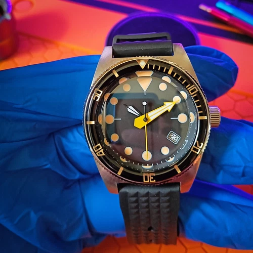 Seiko Mod NH35 Automatic Watch – Sapphire Crystal, Stainless Steel, Vintage Styl