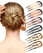 French Hair Pin for Women - U-Shaped 1 Count Pack of 6 , Tortoiseshell