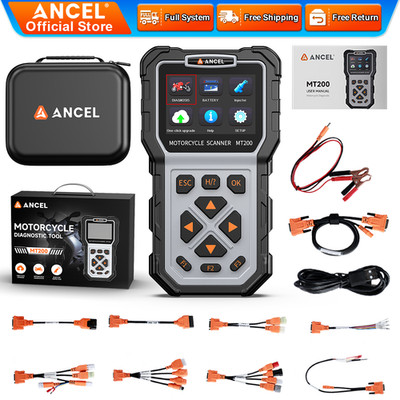 ANCEL MT200 OBD2 Motorcycle Scanner Full Systems Diagnostic Tool Injector Tester