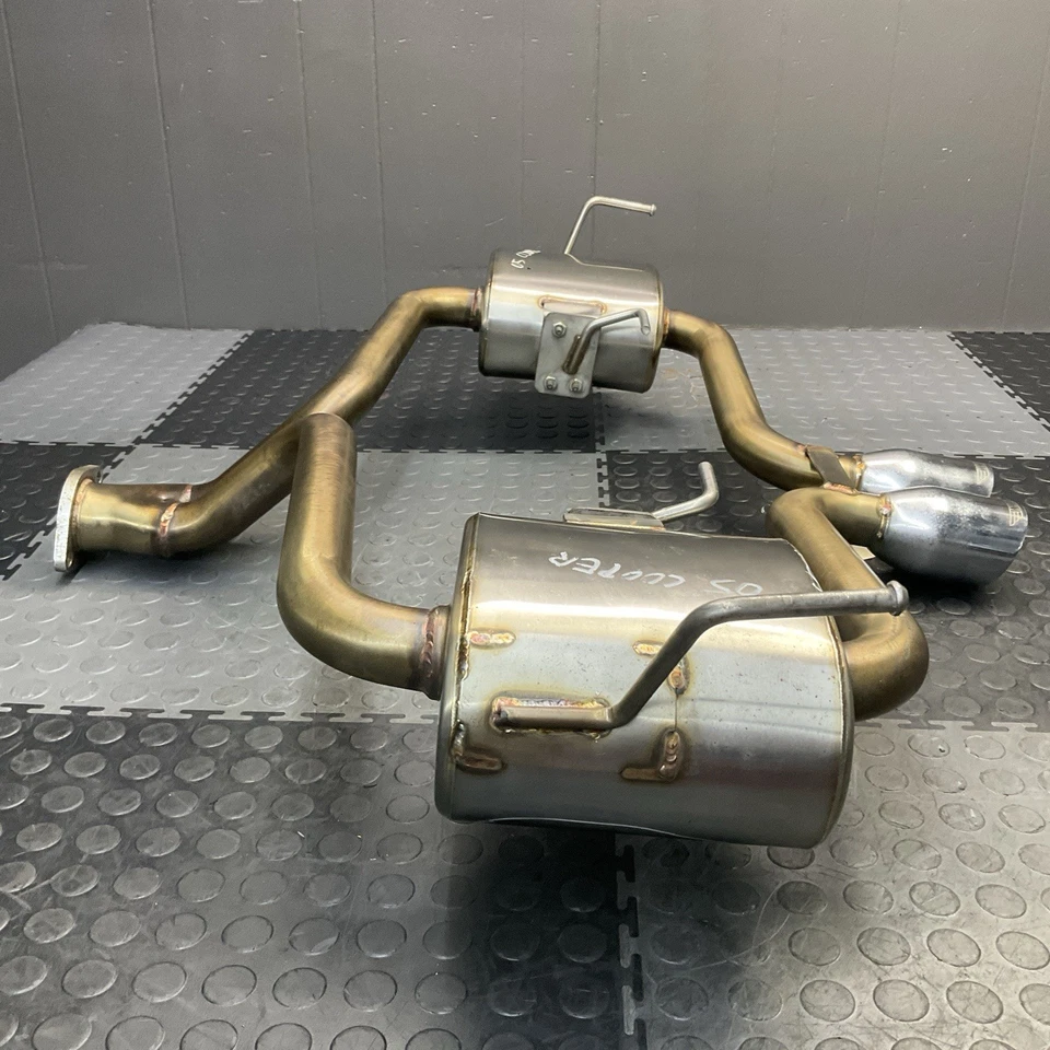 Conjunto de sistema de escape de duelo silenciador trasero Mini Cooper 2002-2006 con punta WMW Foto 4 de 4