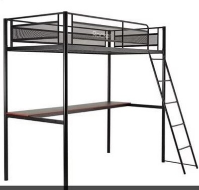 X Rocker HQ Gaming Loft Bed Twin Size Built-In Shelf Black Metal Frame 