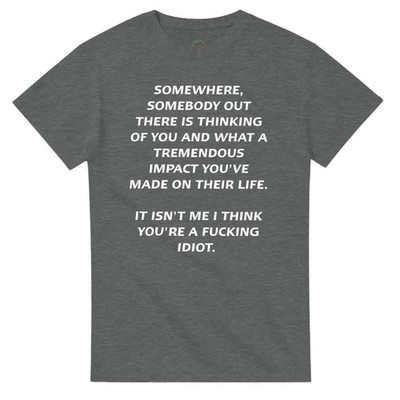 Somebody Somewhere T-Shirt   Tagless, 100% Cotton, Witty Comment Design