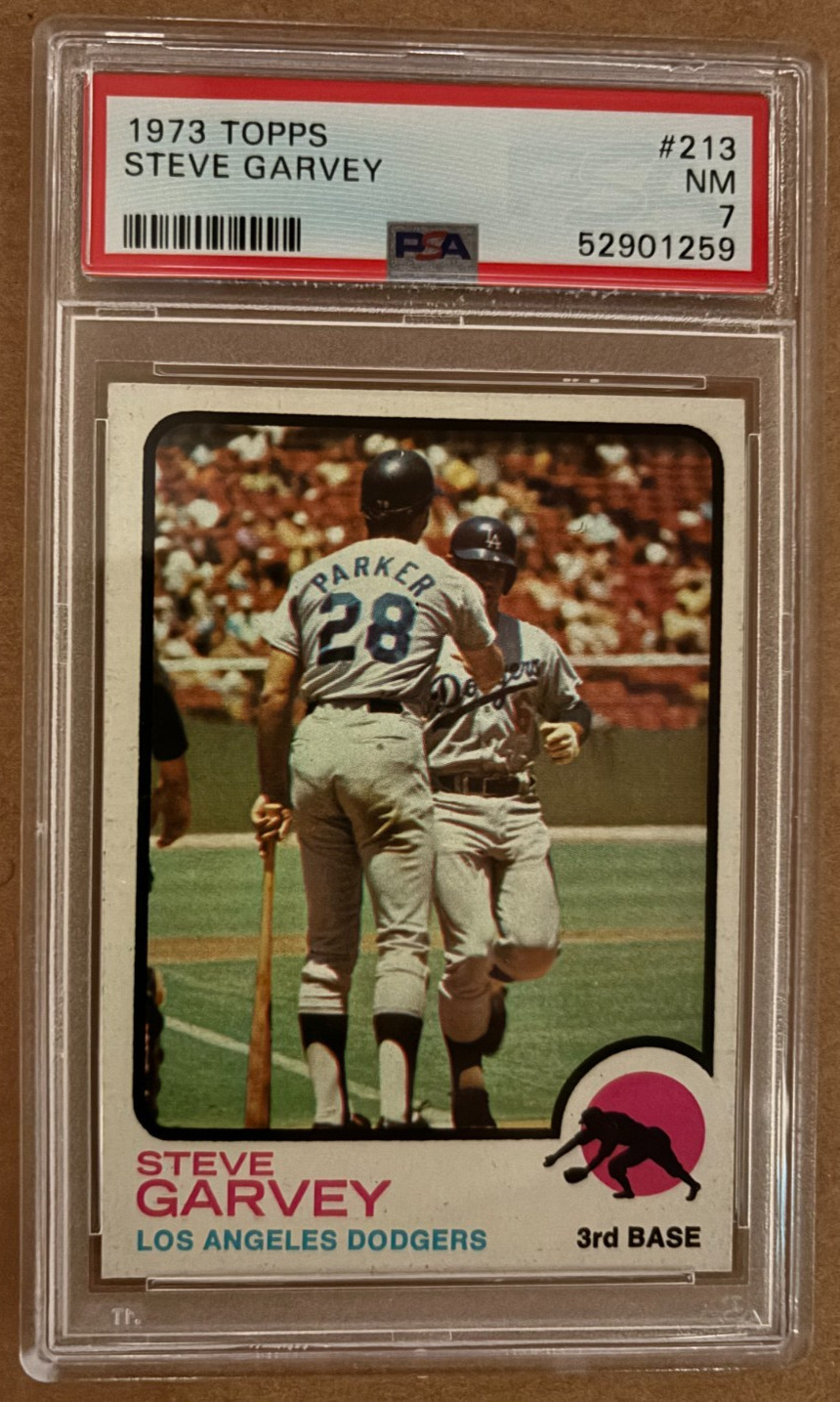 1973 Topps Baseball Steve Garvey #213 Graded PSA 7 NMINT Los Angeles Dodgers