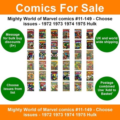 Mighty World of Marvel comics #11-149 - Choose issues - 1972 1973 1974 1975 Hulk