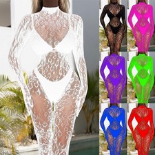 Flirtatious See Through Romper Fishnet Mesh Bodysuit for Women Clubwear