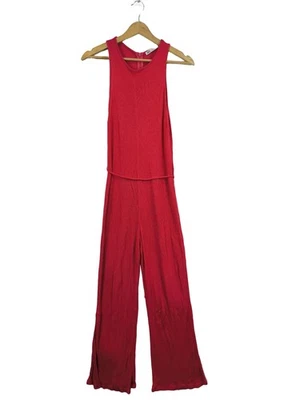 ZARA Combinaison Dames Pantalon T EU 36 rouge style décontracté - Photo 1/4