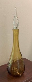 Vintage Blenko 17” Tall Decanter Flame Stopper MCM