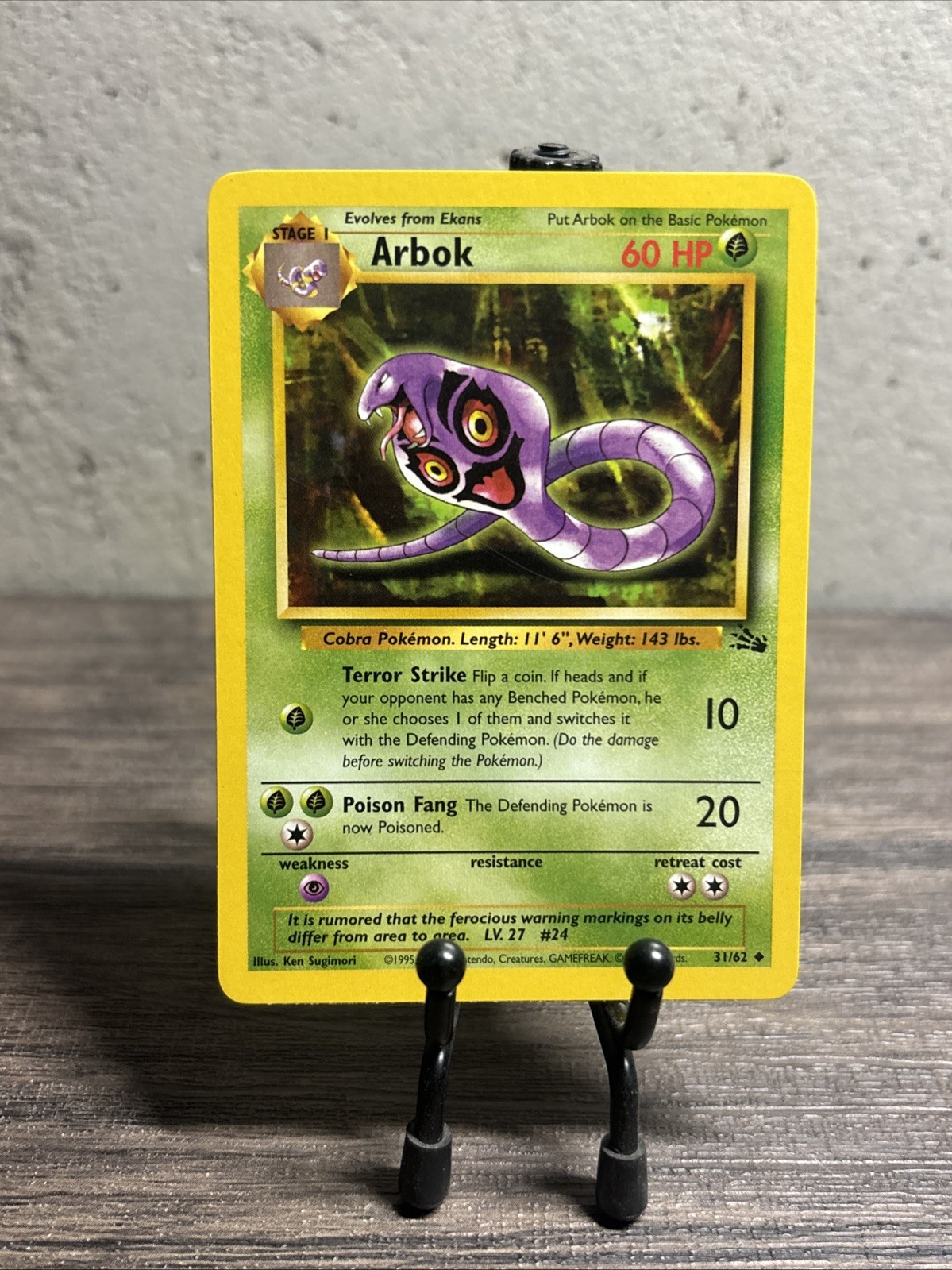Arbok 31/62 Fossil Regular Uncommon-WOTC-Pokemon TCG-Fast Shipping-NM!!