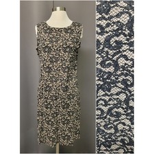 J. Jill Wearever Dress Black Tan Lace Stretch Sleeveless Sheath Medium