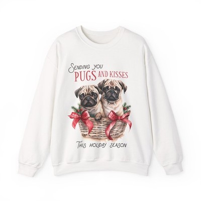 Christmas Pug Dog Sweatshirt Christmas Dogs Crewneck Dog Lover's Sweater