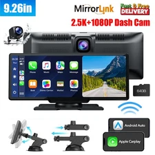 9.26in Car Stereo Radio For Wireless Apple Carplay&Android Auto GPS + Cam 64GB