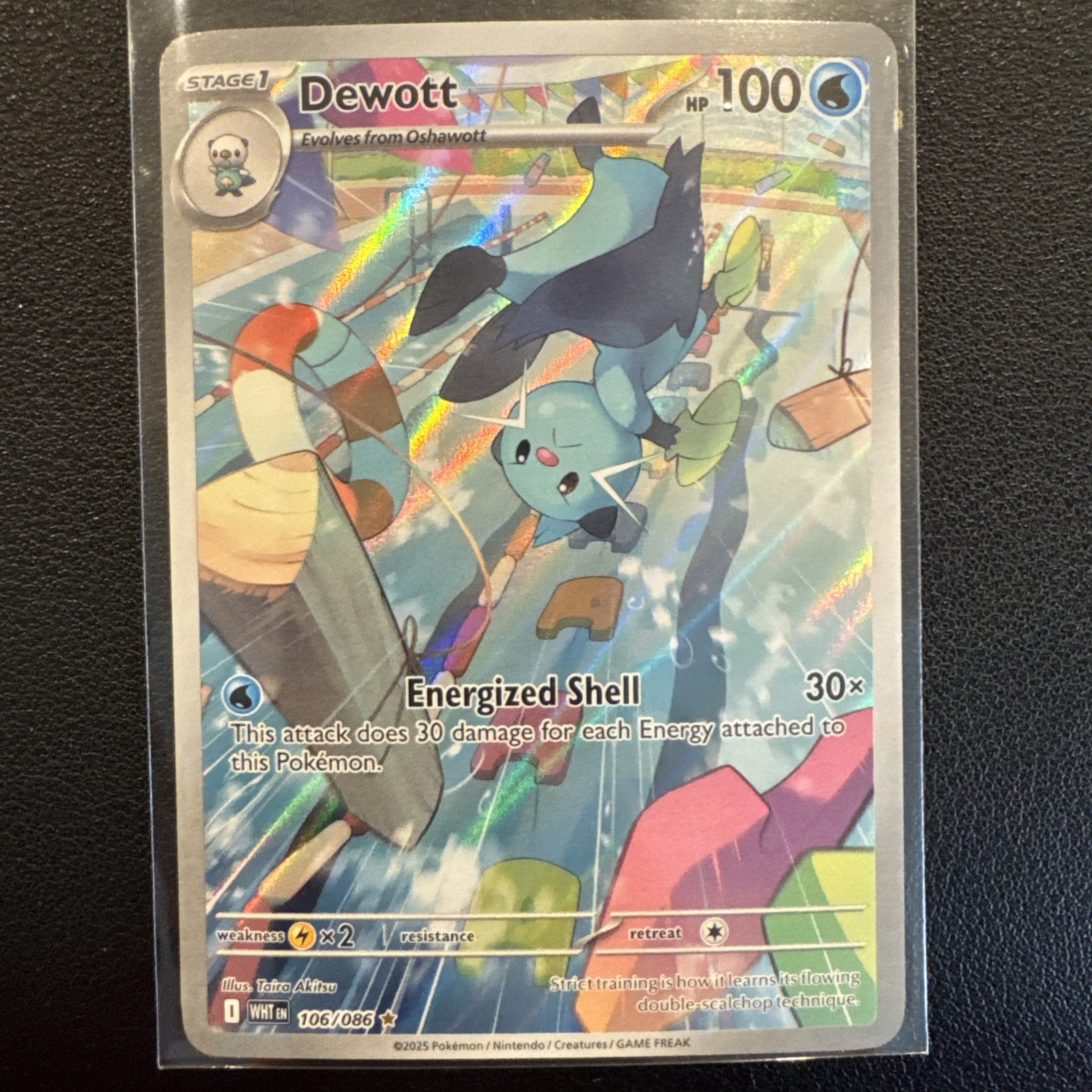 Dewott 106/086 Sv: White Flare Holo Illustration Rare NM English