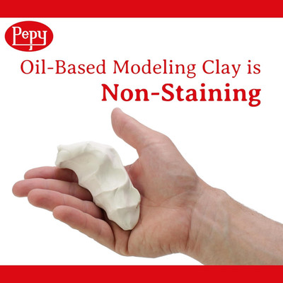 Reusable Non-Drying Oil-Based Plasticine Modeling Clay White 2 Lbs Sulfur-Free