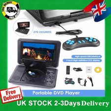 Portable DVD Player Rechargeable HD 16:9 LCD Swivel Screen AV 3D Game Function