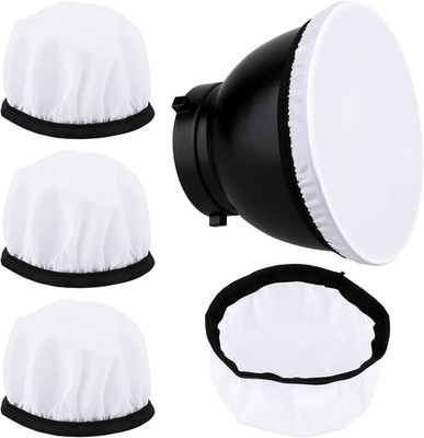 4-Pack 7'' White Light Diffuser Socks for Studio Strobe and Ring Lights