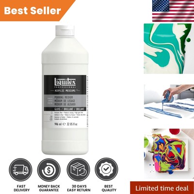 Professional Effects Gloss Pouring Medium 32oz - Non-Toxic, Waterproof Finish