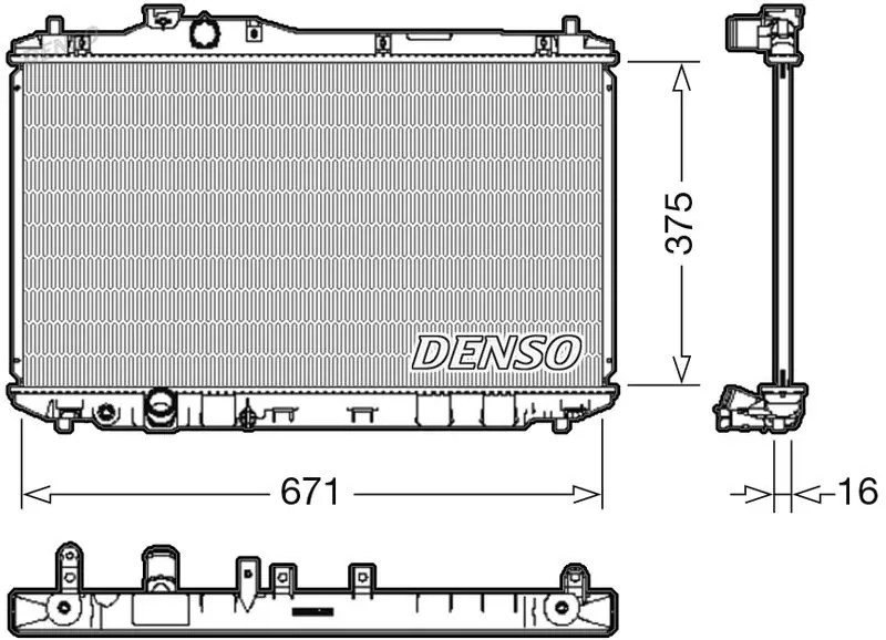 Radiatore DRM40037 DENSO per HONDA CIVIC IX CIVIC IX Tre volumi CIVIC IX Tourer