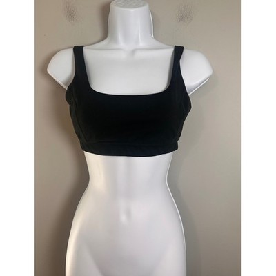 J.Crew Active CloudStretch Scoopneck Sports Bra Black BD674 Womens XS