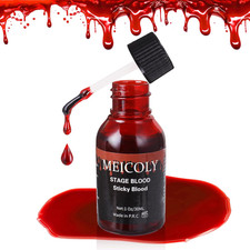 Fake Blood Washable,1.06 OZ Edible Stage Blood,Realistic Drips Sticky Fake Blood