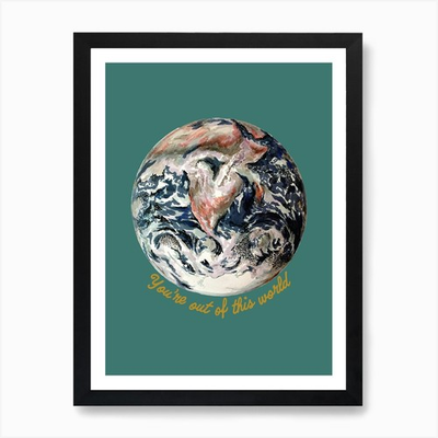 #ad You#x27;re Out Of This World On Aqua Ar Framed Wall Art Poster Canvas Print Picture GBP 14.99