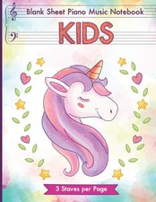 Blank Sheet Piano Music Notebook Kids Unicorn Blank Sheet Piano Music Manuscr...