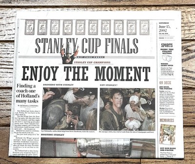 Vtg. 2002 Stanley Cup Finals Detroit Red Wings Det Free Press Enjoy The Moment