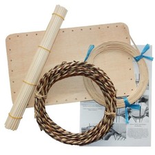 Set treccia vimini [16] cesto quadrato - pavimento binario peddig & alghe marrone