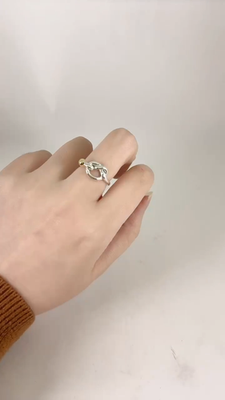 【美品】Tiffany & Co. love knot リング 925×750 Pre-owned Tiffany & Co. Silver 925/750 Love Knot Ring, US size 4
