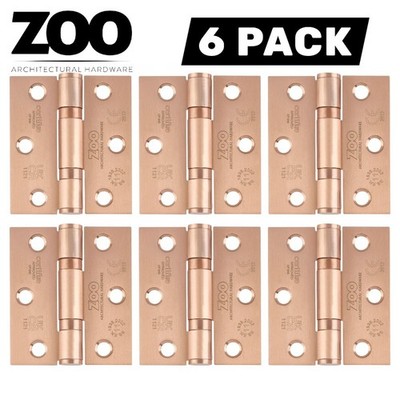 Zoo Hardware Grade 11 Kugelgelagerte Türscharniere 76 x 67 x 2,5 mm Roségold, 6er-Pack Set