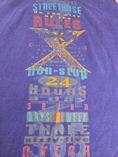 VTG 90s Bugle Boy Street Wise Logo Made in USA Large Purple Tank Top Distressed - Picture 2 of 7