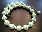 STUNNING VINTAGE ESTATE HEAVY GREEN & MILK GLASS WRAP CHOKER NECKLACE! G27099